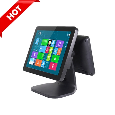 Aluminium POS 15 Inch + 12 Inch Retail Touchscreen Kitchen POS System Terminal